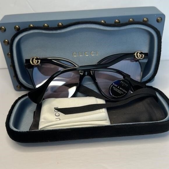 New - Gucci Pink Cat Eye Ladies Sunglasses GG1011S 005 57 Made in Italy main image 14